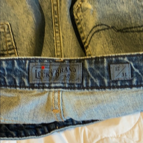 Lucky Pins Short Cutoff Denim High Rise Distressed - Picture 4 of 5